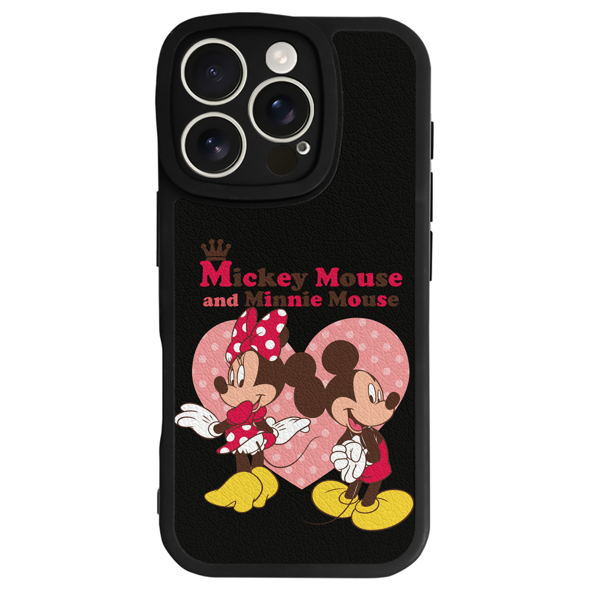 （画像用） ミッキーマウス Mickey Mouse 【iPhone 16シリーズ対応】シリコンスマホケース（レザー調） 材質：シリコン